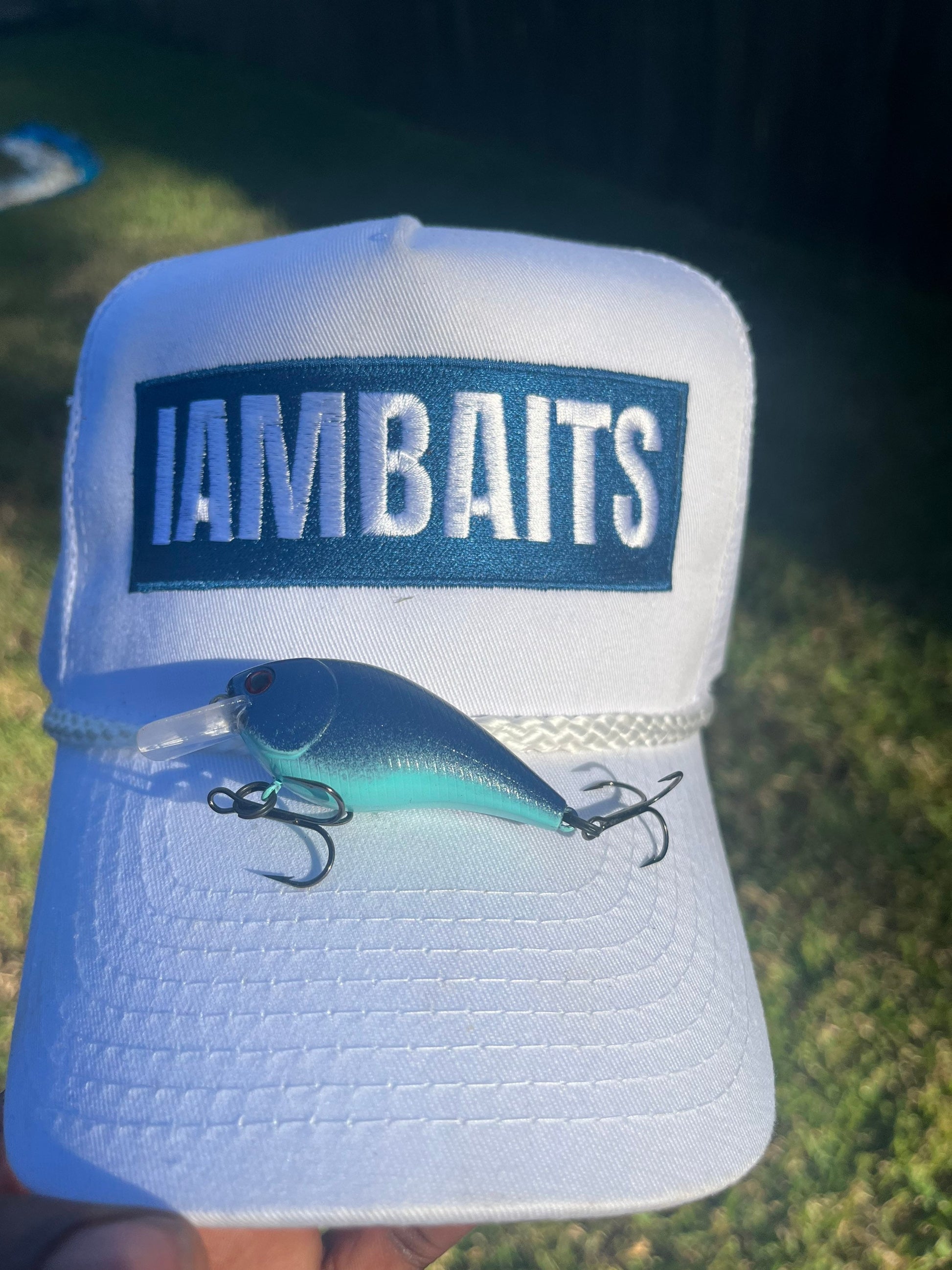 IAMBAITS: navy blue trucker hat